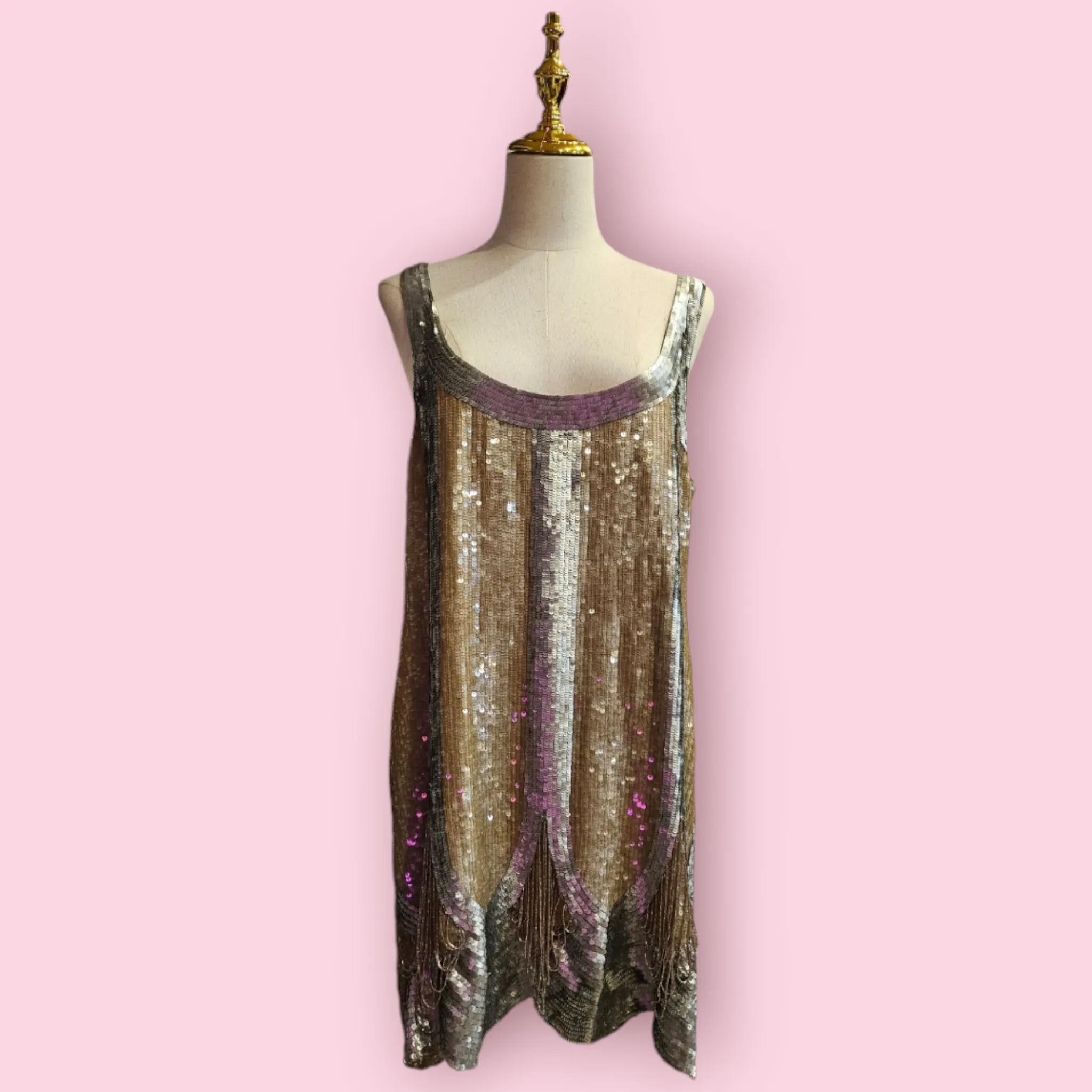 RACHEL GILBERT - STUNNING HEAVILY SEQUINNED DRESS Est. retail price $3400