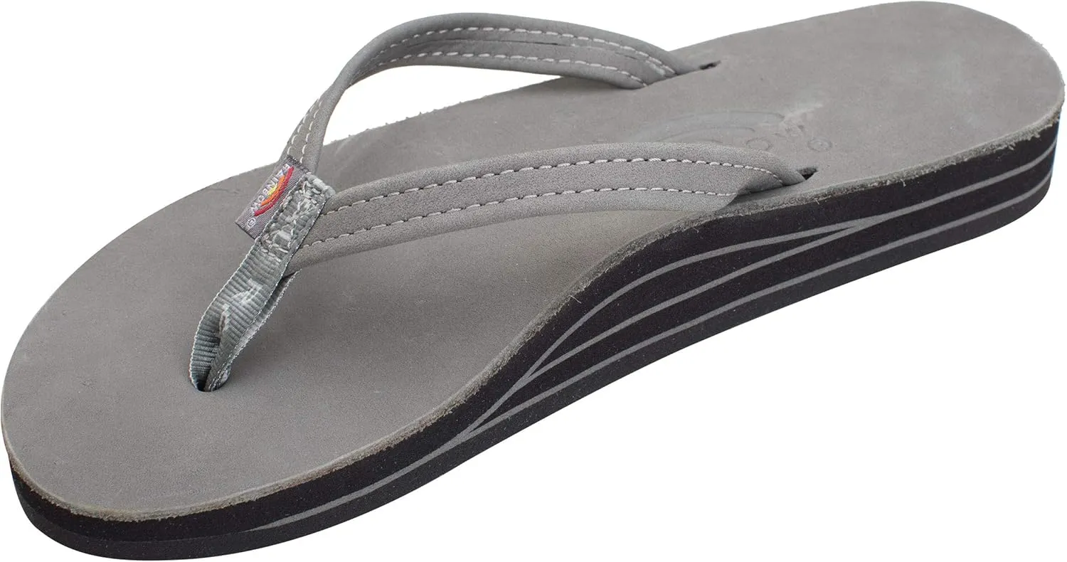 Rainbow Sandals Women's Double Layer, Narrow Strap, Leather Sandals w/Arch