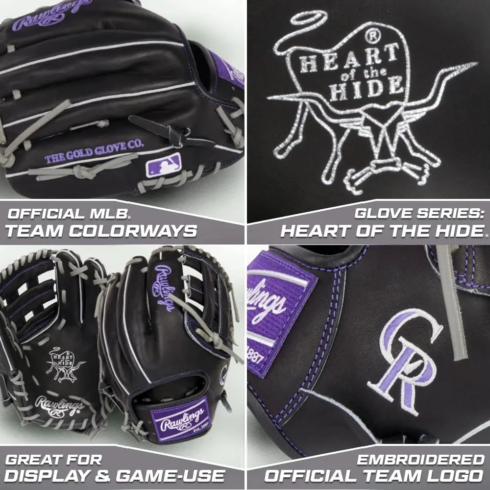 Rawlings | Heart of The Hide MLB Team Logo Baseball Glove | All MLB Team Options Available