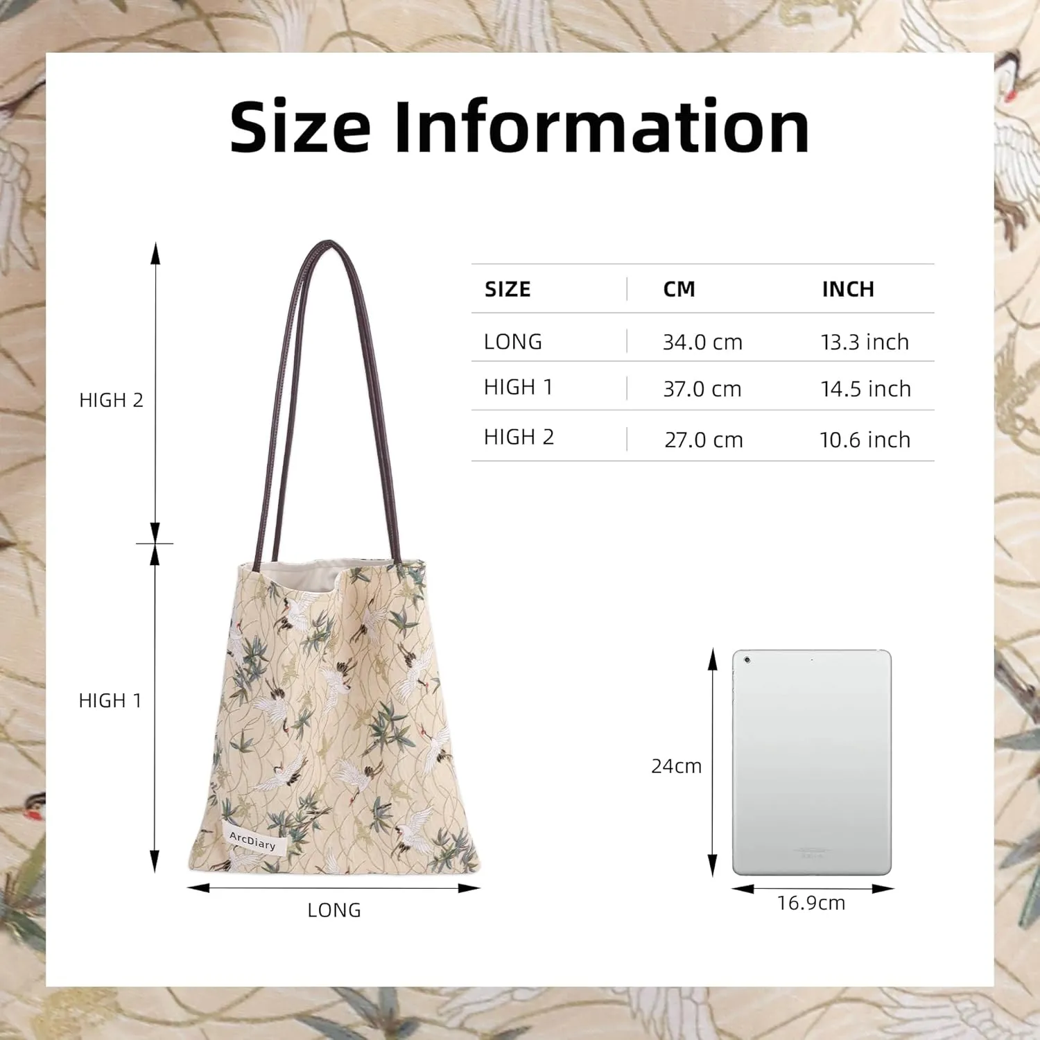 Rayon Hobo Bags for Women,Patterned Tote Bag,Large Capacity Shoulder Handbags with Inner Pockets