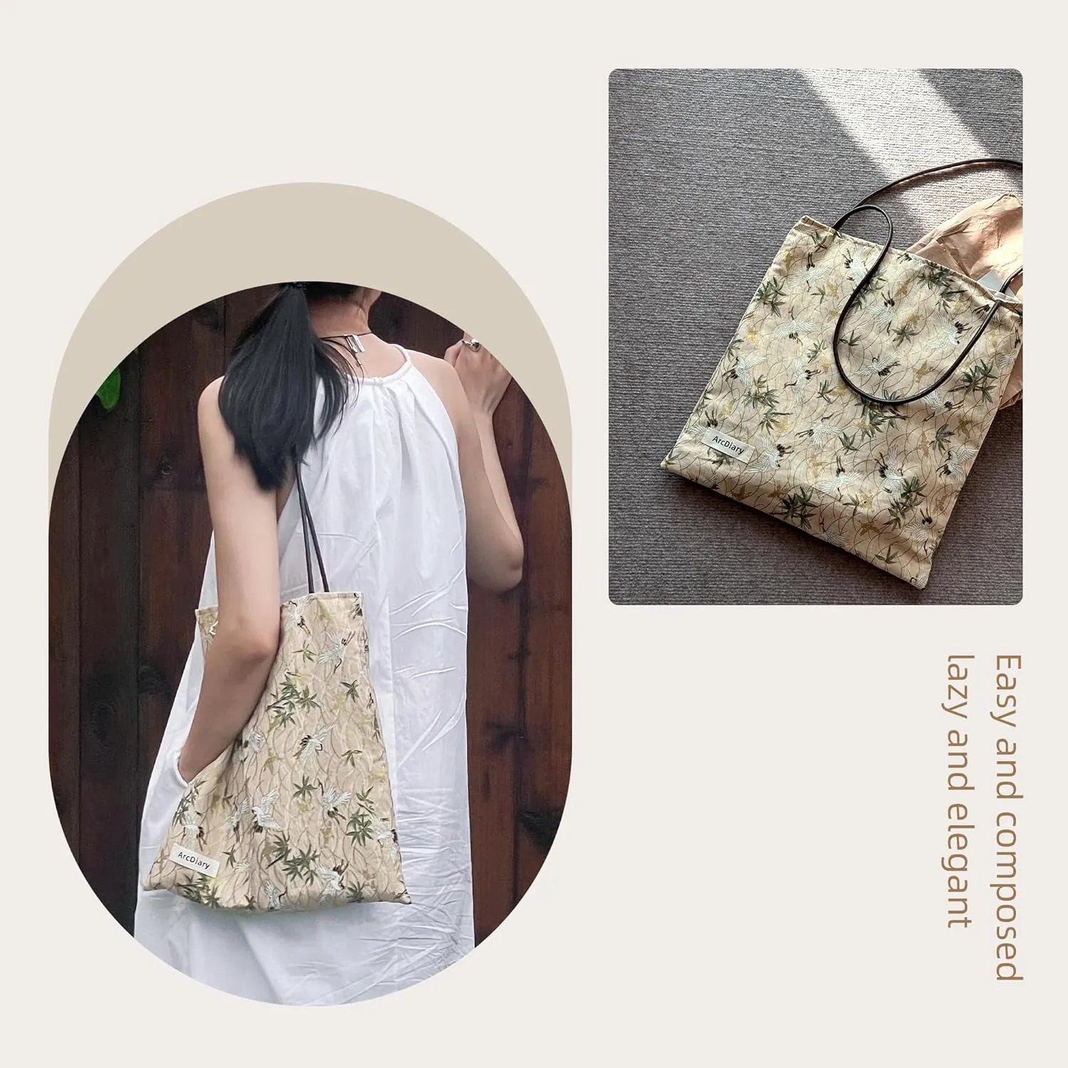 Rayon Hobo Bags for Women,Patterned Tote Bag,Large Capacity Shoulder Handbags with Inner Pockets