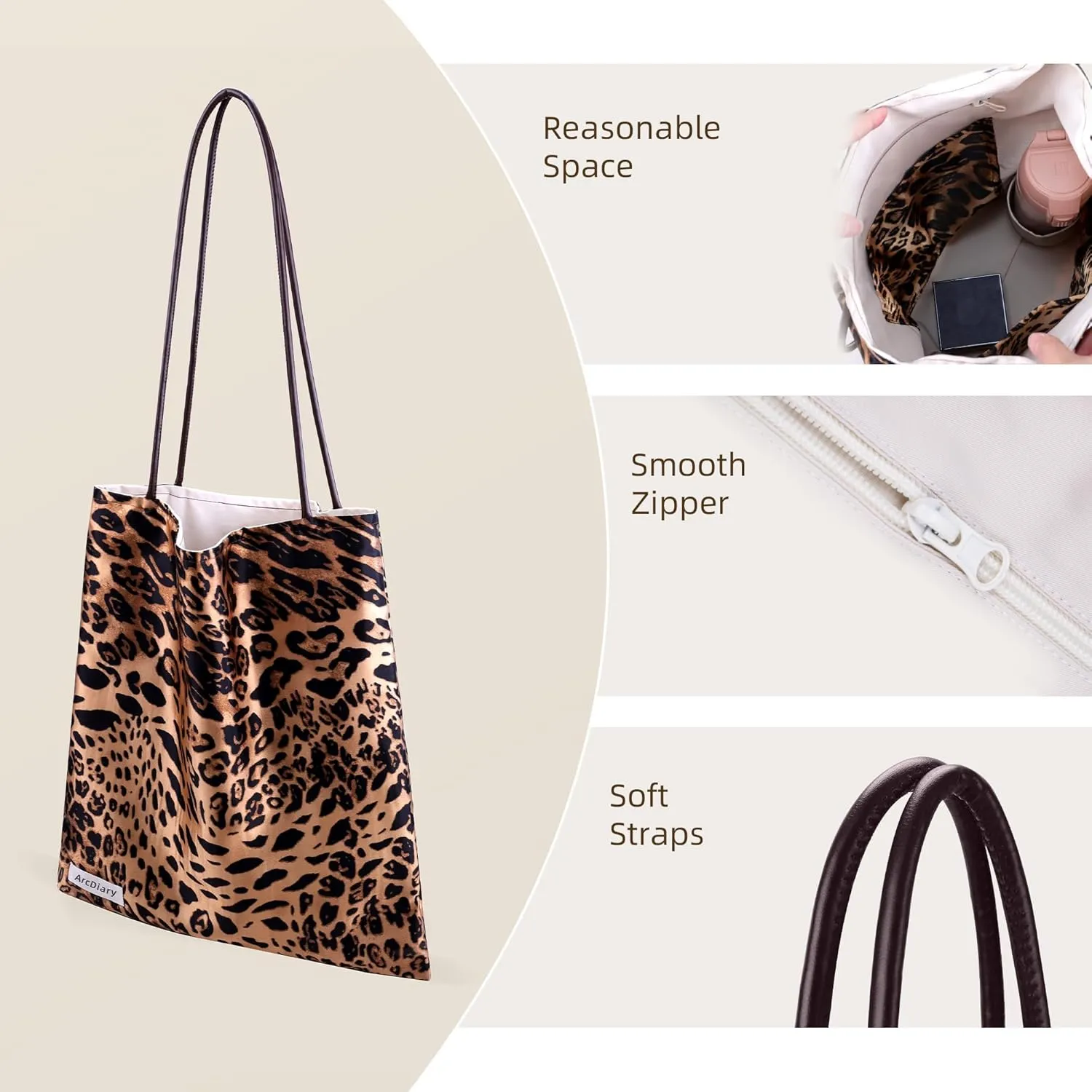 Rayon Hobo Bags for Women,Patterned Tote Bag,Large Capacity Shoulder Handbags with Inner Pockets