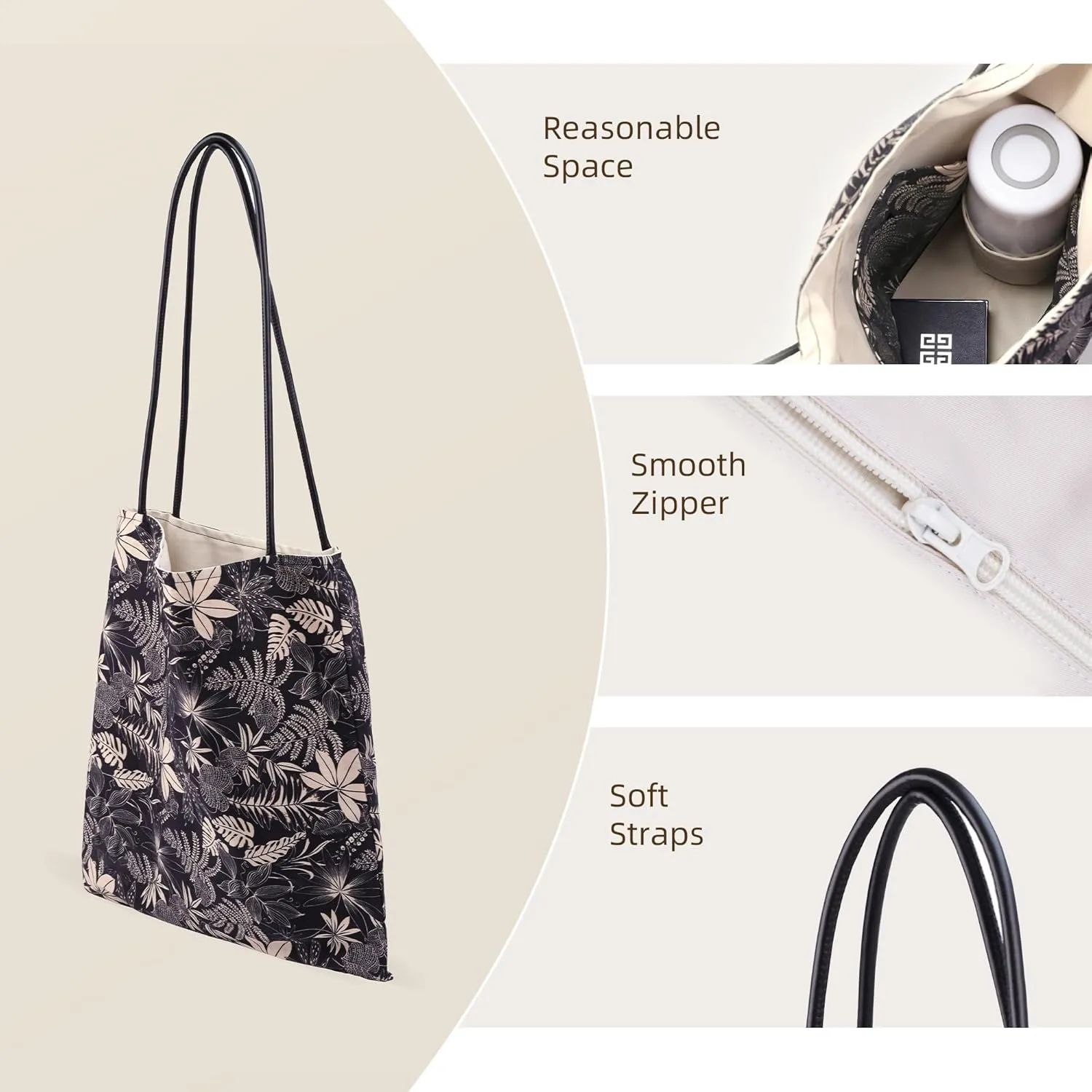 Rayon Hobo Bags for Women,Patterned Tote Bag,Large Capacity Shoulder Handbags with Inner Pockets