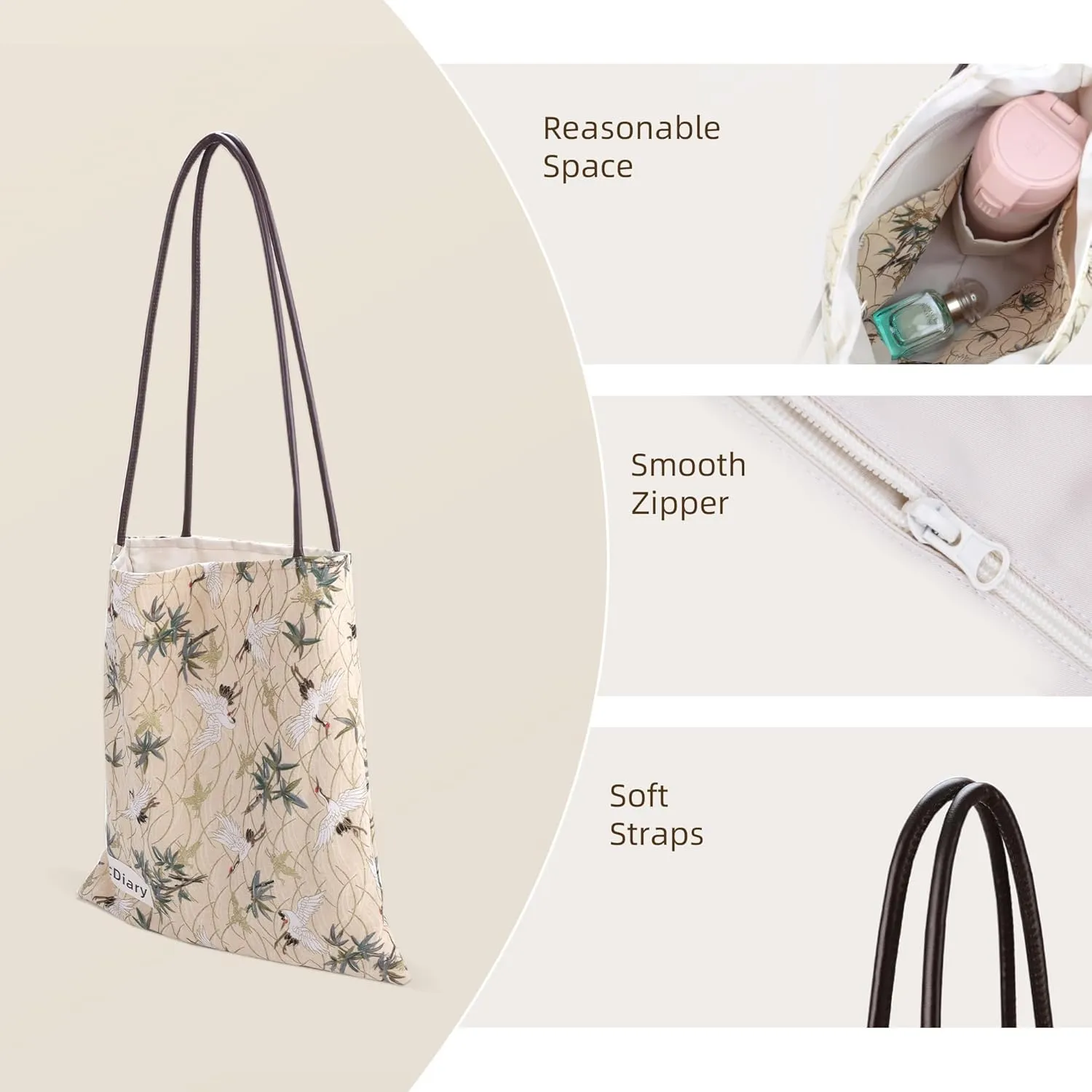 Rayon Hobo Bags for Women,Patterned Tote Bag,Large Capacity Shoulder Handbags with Inner Pockets