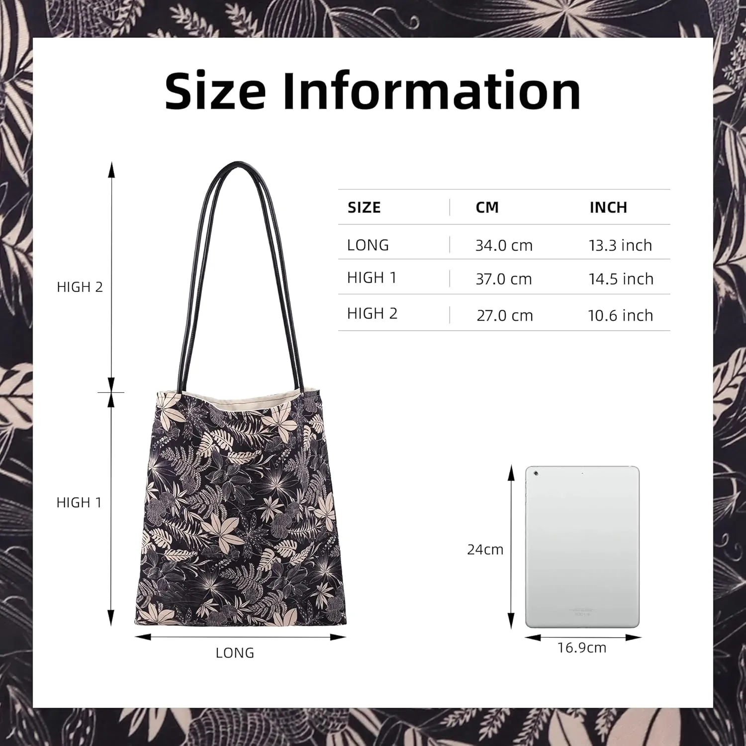 Rayon Hobo Bags for Women,Patterned Tote Bag,Large Capacity Shoulder Handbags with Inner Pockets