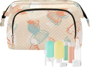 Rectangular Quilted Cosmetic Bag Spacious Travel Makeup Organizer Puffy Padding
