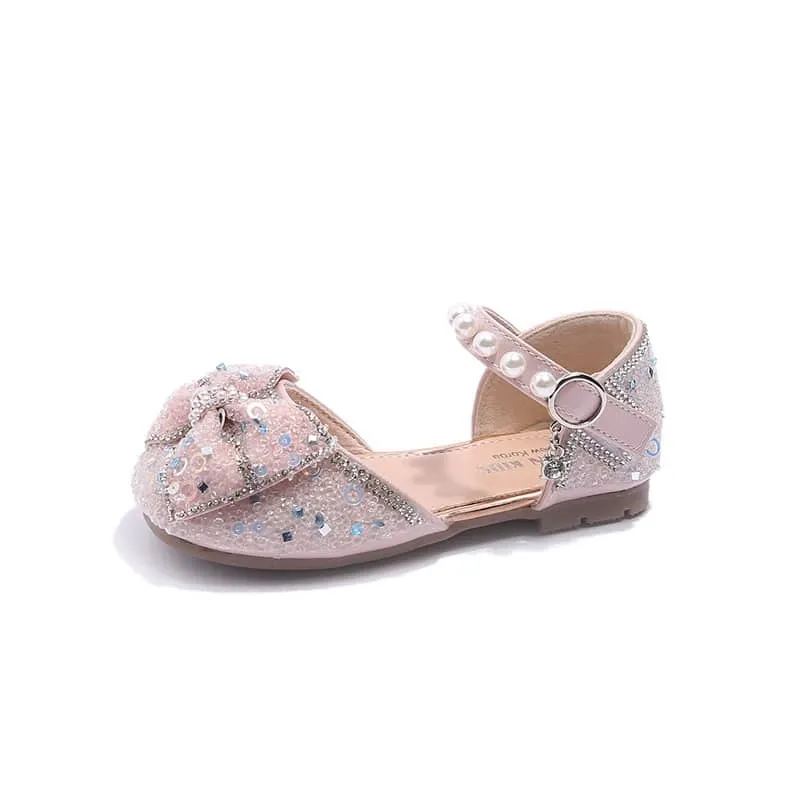 Retro Embellished Bow Shoes