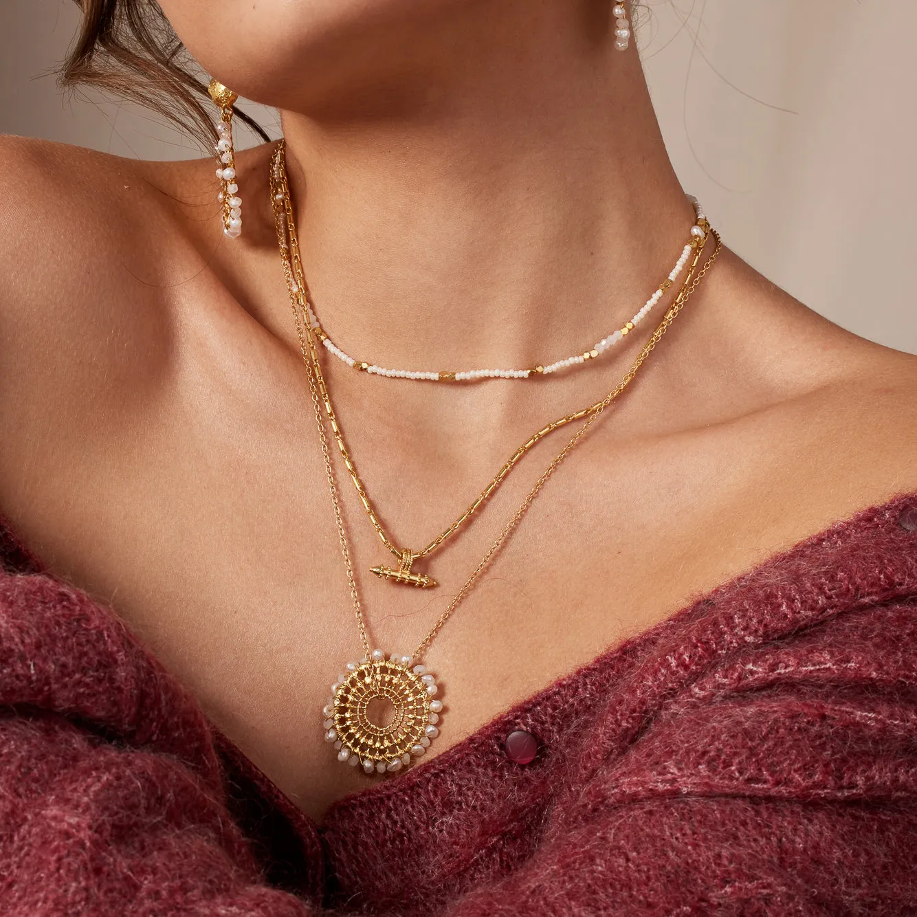 Riley Necklace White