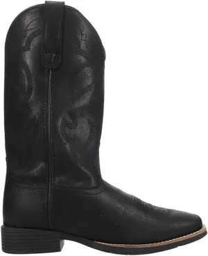 ROPER Mens Monterey Embroidered Square Toe Pull On Casual Boots Mid Calf - Black