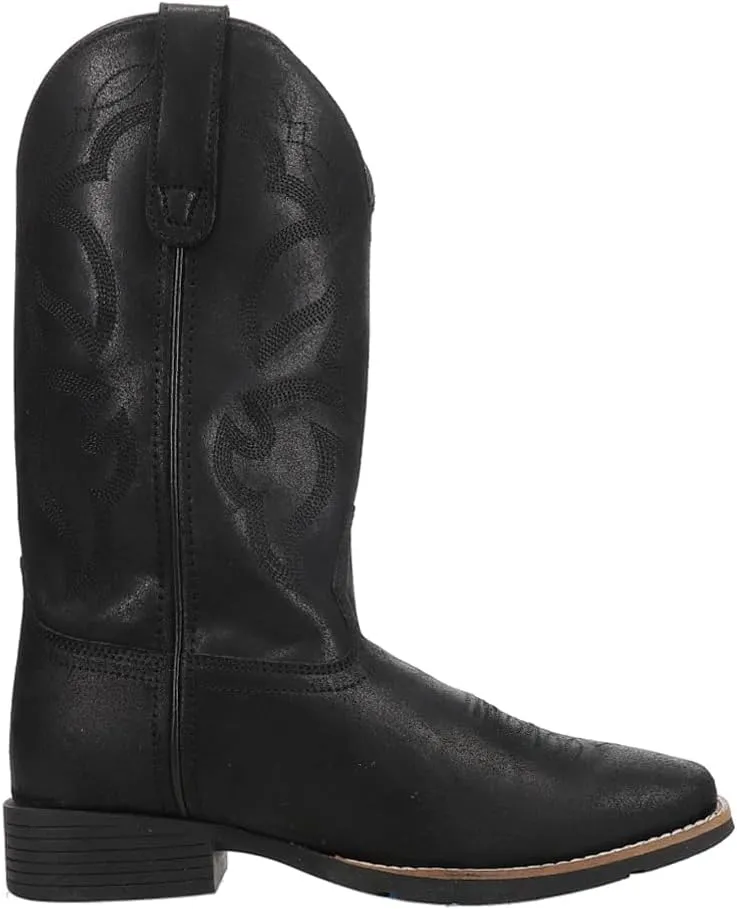 ROPER Mens Monterey Embroidered Square Toe Pull On Casual Boots Mid Calf - Black