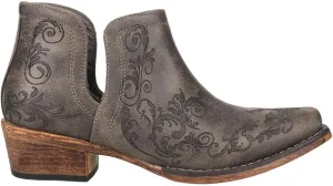 ROPER Womens Ava Southwest Embroidered Snip Toe Casual Boots Ankle Low Heel 1-2" - Brown