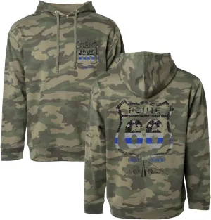 Route 66 Back the Blue Police Support Hooded Sweatshirt Hoodie