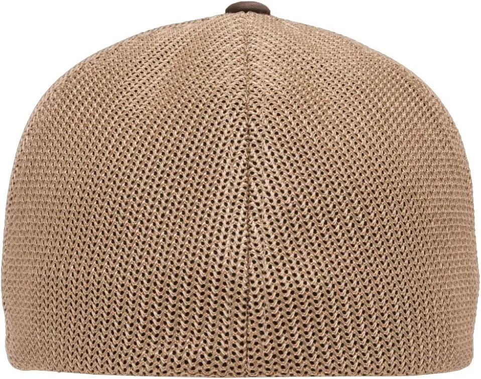 Saleen Performance Automotive Side Logo Laser Engraved Leather Patch Flexfit 6511 Trucker Mesh Fitted Cap