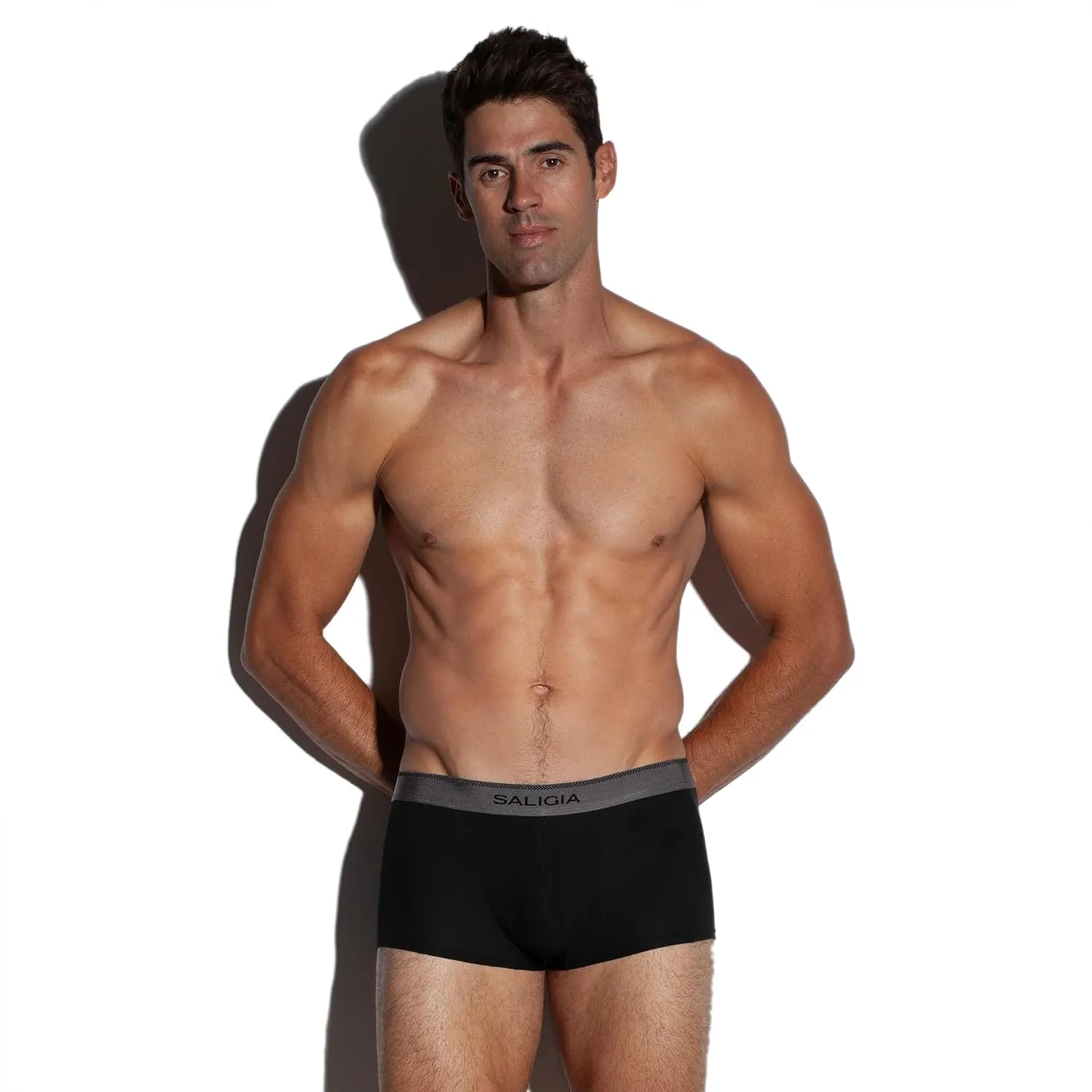 SALIGIA Retro Classic Men's Trunks - Premium Cotton Men's Underwear Pack with Breathable and Supportive Double-Layered Pouch