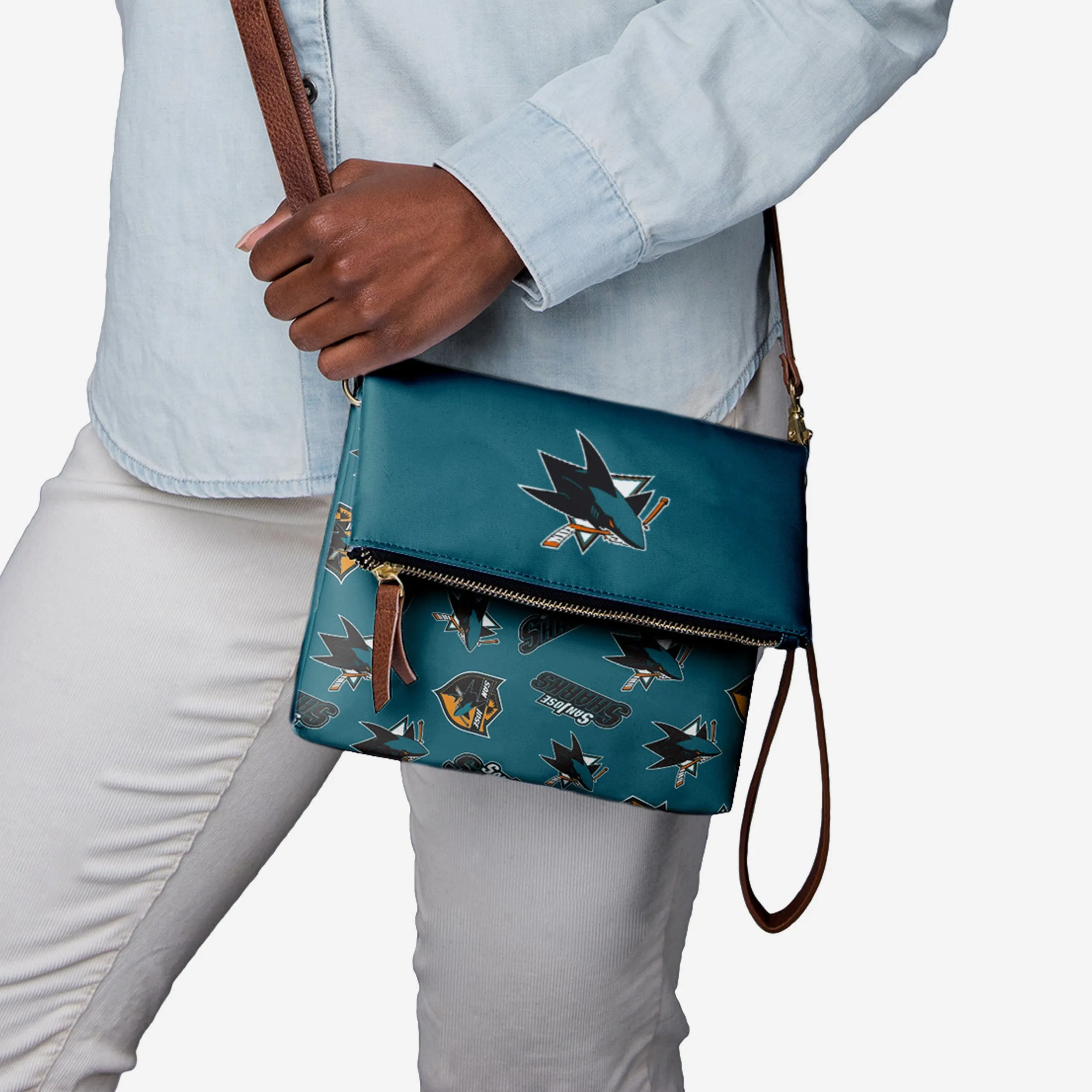 San Jose Sharks Printed Collection Foldover Tote Bag