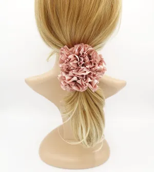 satin fabric ruffle wave scrunchies elastic hair tie ponytail holder scrunchie