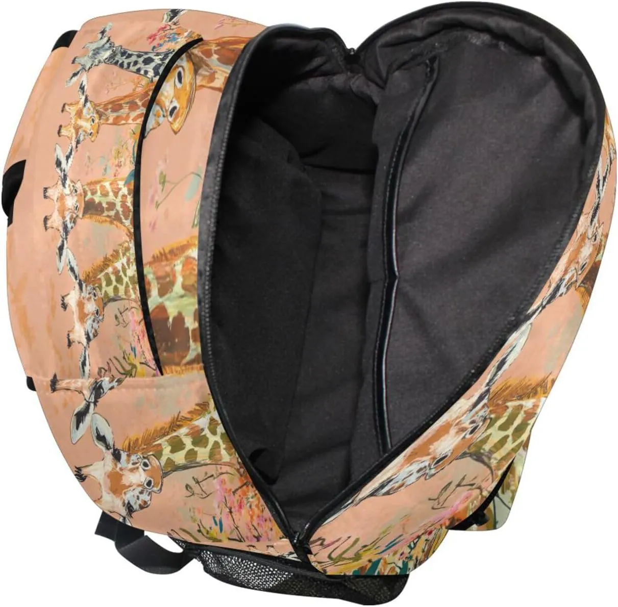 School Backpack for Men and Women Fashion Travel Laptop Backpack with Chest Strap Gift Men & Women Chic Giraffe Peach