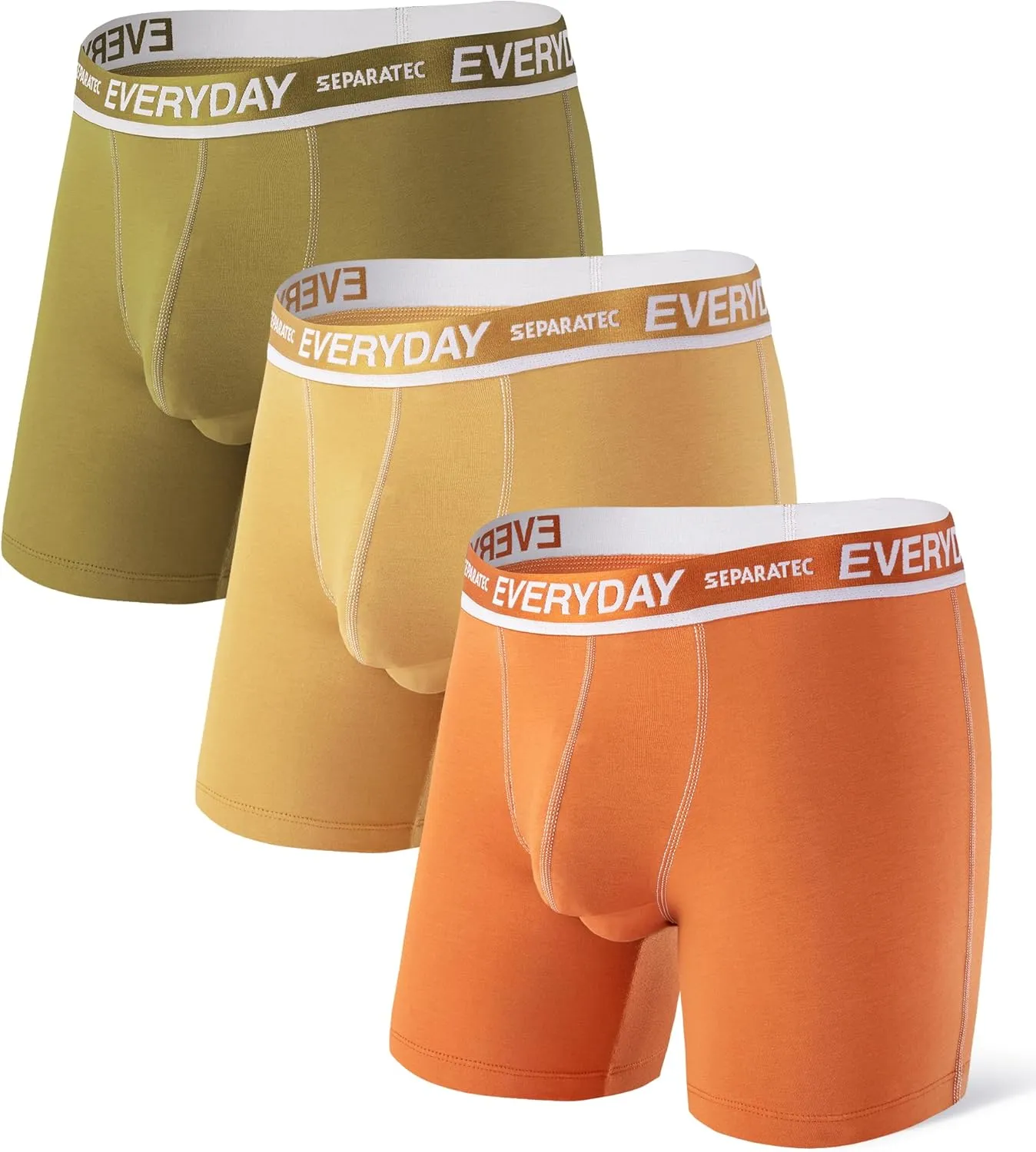 Separatec Cotton Dual Pouch Men's Underwear Comfortable Soft Breathable Everyday Boxer Briefs for men 7 Pack