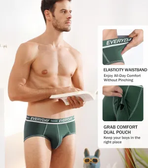 Separatec Men's Underwear Briefs with Dual Pouch,Covered Waistband,Tagless,Soft&Breathable Cotton Underwear for man,7-Pack