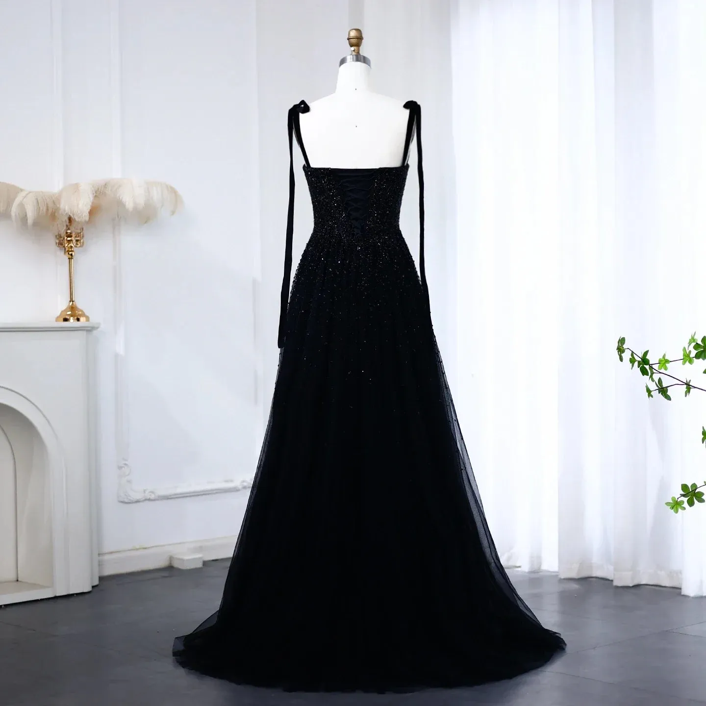 Sequined Beaded Evening Dresses with Straps