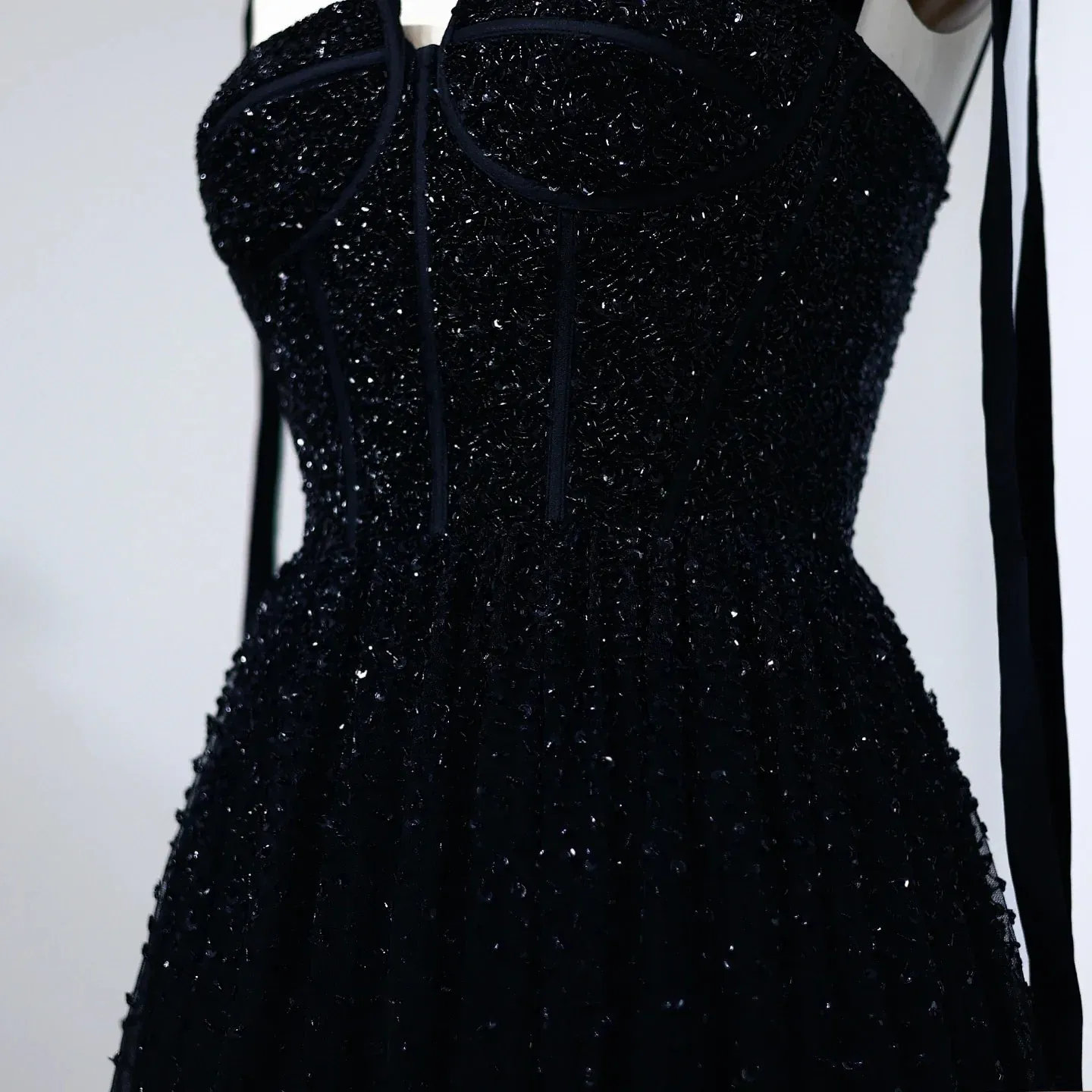 Sequined Beaded Evening Dresses with Straps
