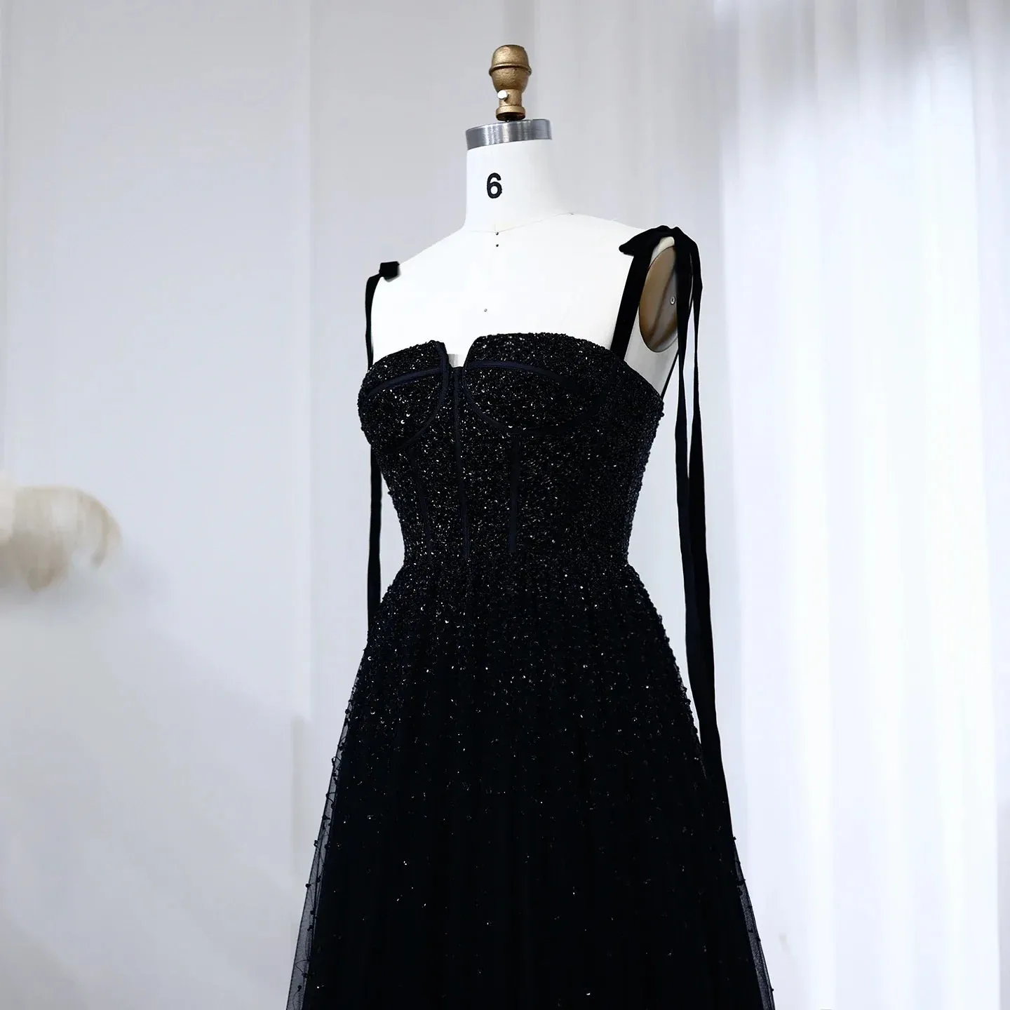 Sequined Beaded Evening Dresses with Straps