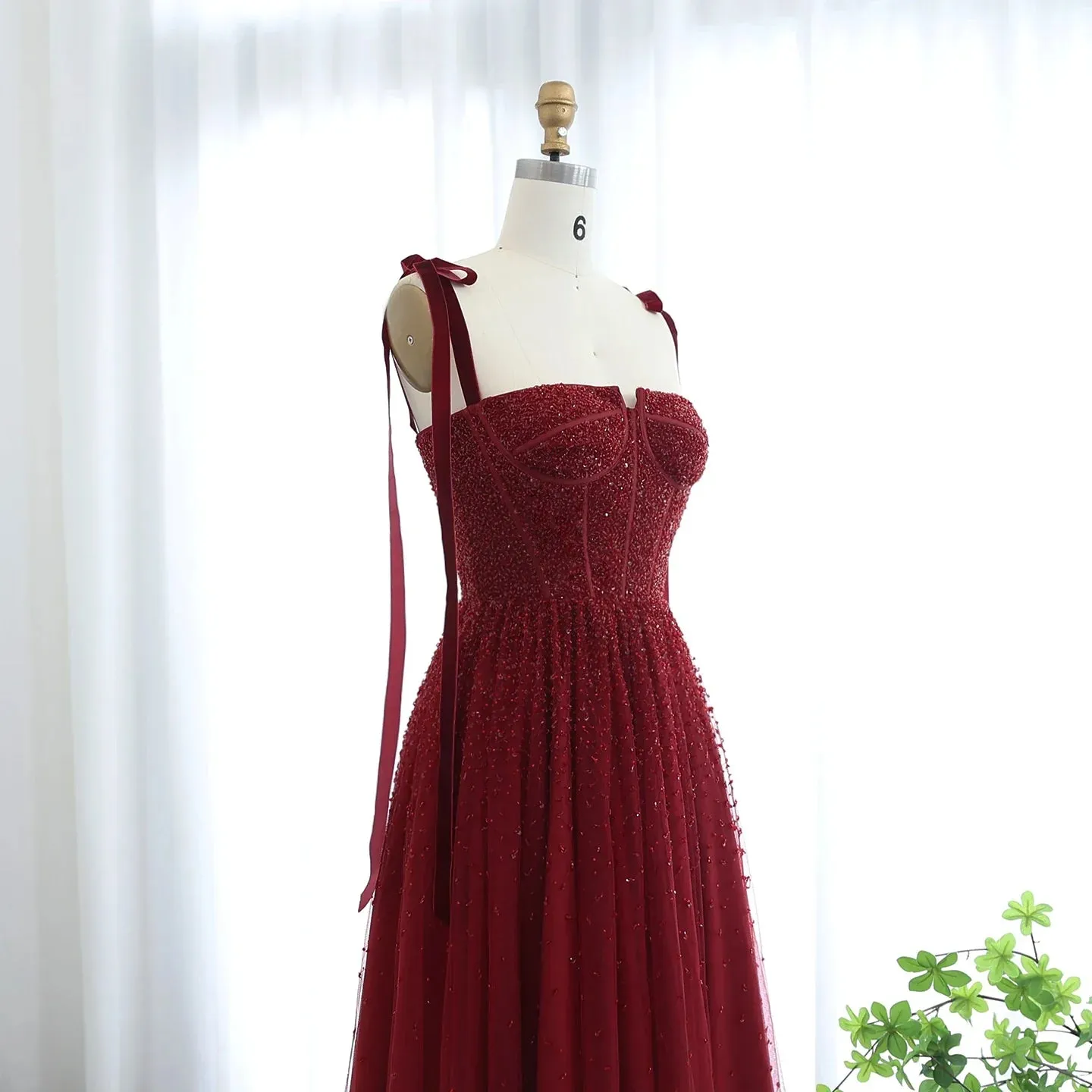 Sequined Beaded Evening Dresses with Straps