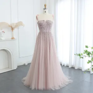 Sequined Beaded Evening Dresses with Straps