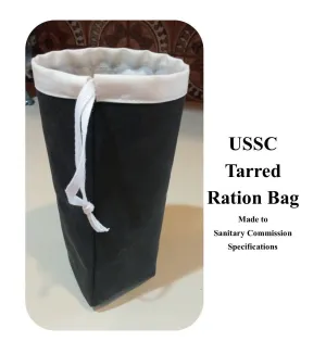 Set of 2 Tarred Ration Bags - USSC - Sanitary Commission Ration Bag, Ditty Bag, food pouch