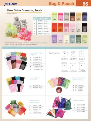 Sheer Colors Drawstring Pouch  -  White - 12 pcs. Pack