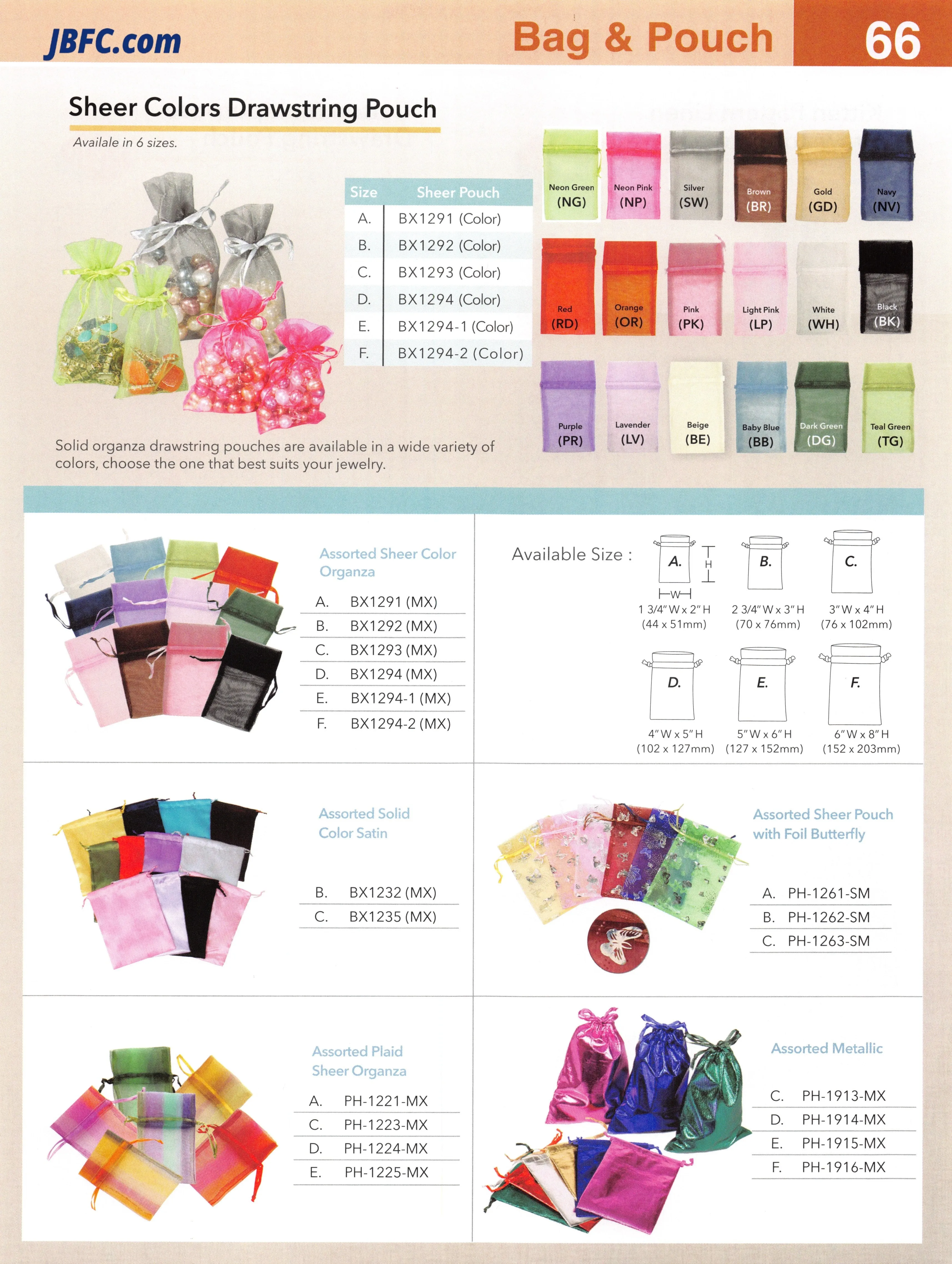 Sheer Colors Drawstring Pouch  -  White - 12 pcs. Pack