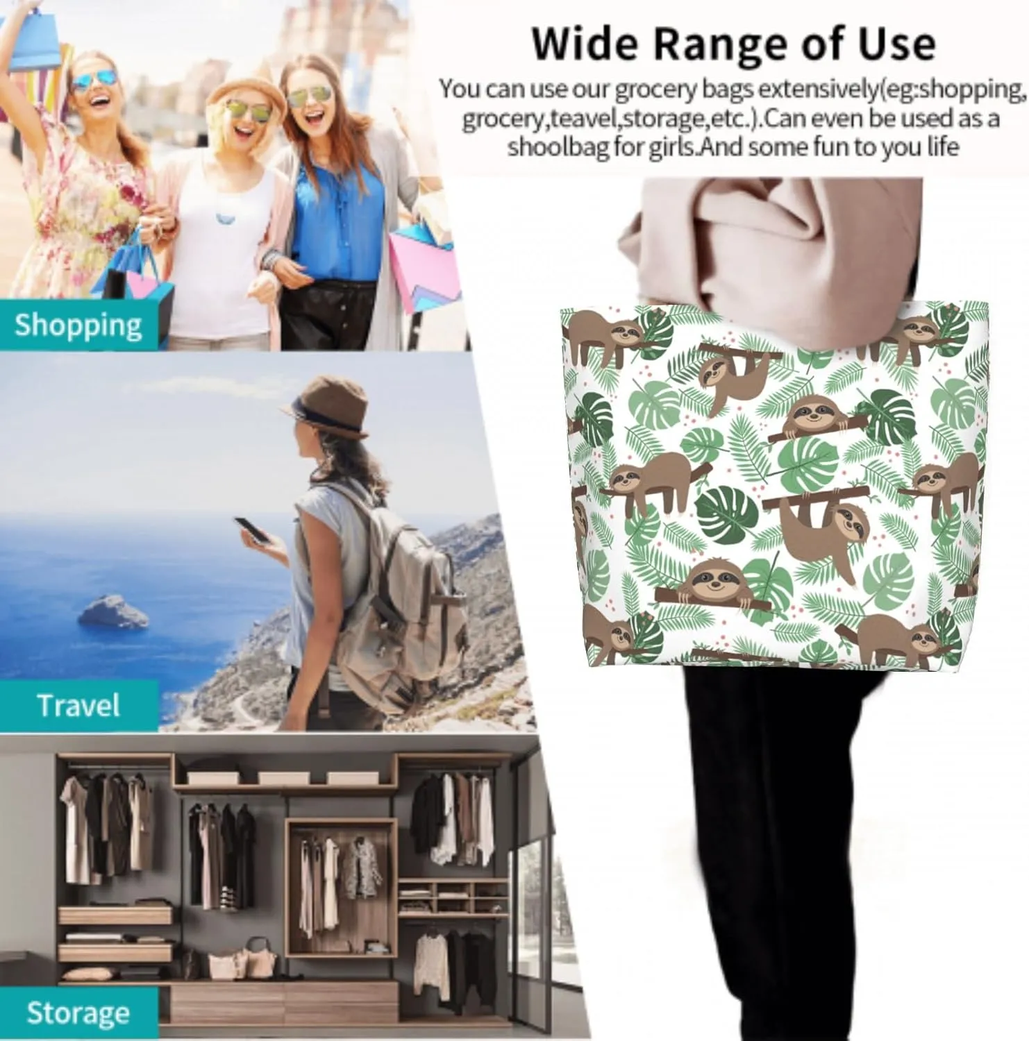 Shoulder Bag Large Reusable Eco-friendly Shopping Bags Portable Storage Handbag