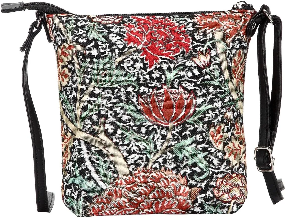 Signare Tapestry Small Crossbody Bag Sling Bag for Women with William Morris The Cray Design (SLING-CRAY)