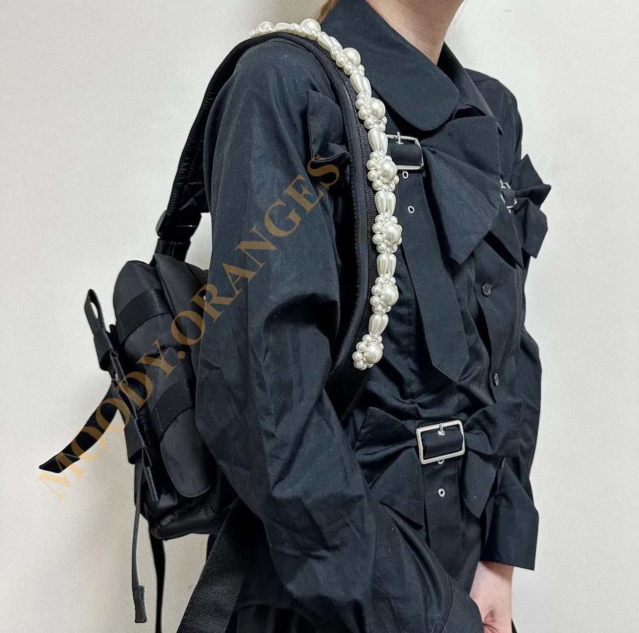 Simone Rocha Black Beaded Classic Bow Bag