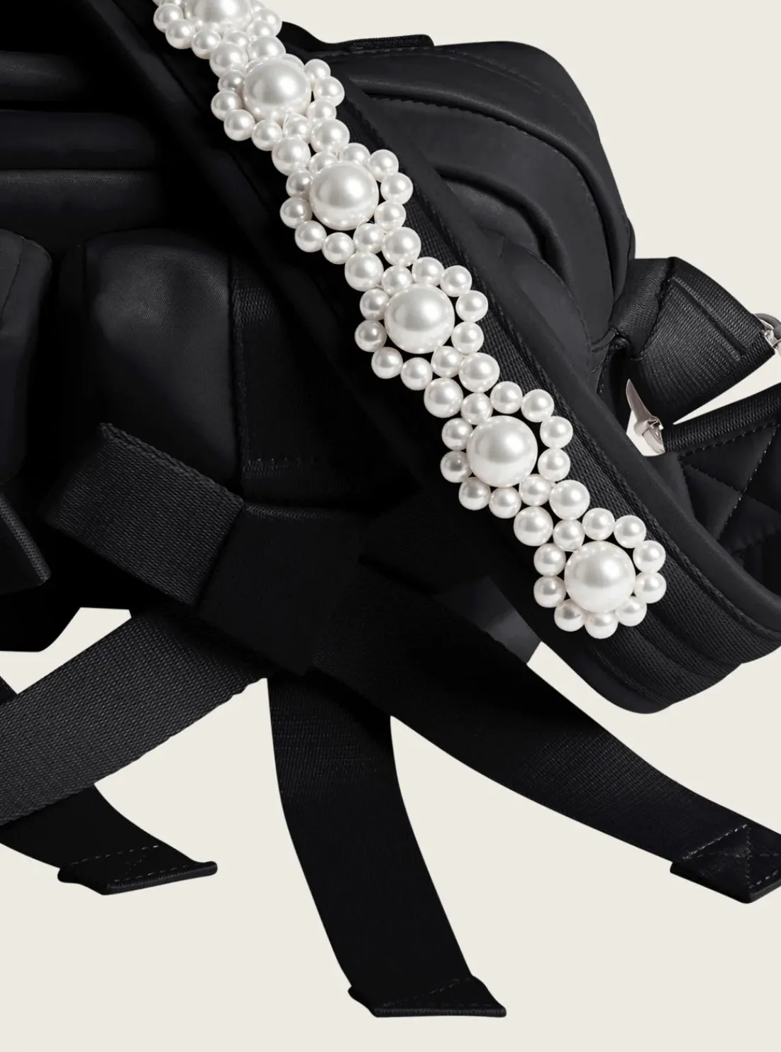 Simone Rocha Black Beaded Classic Bow Bag