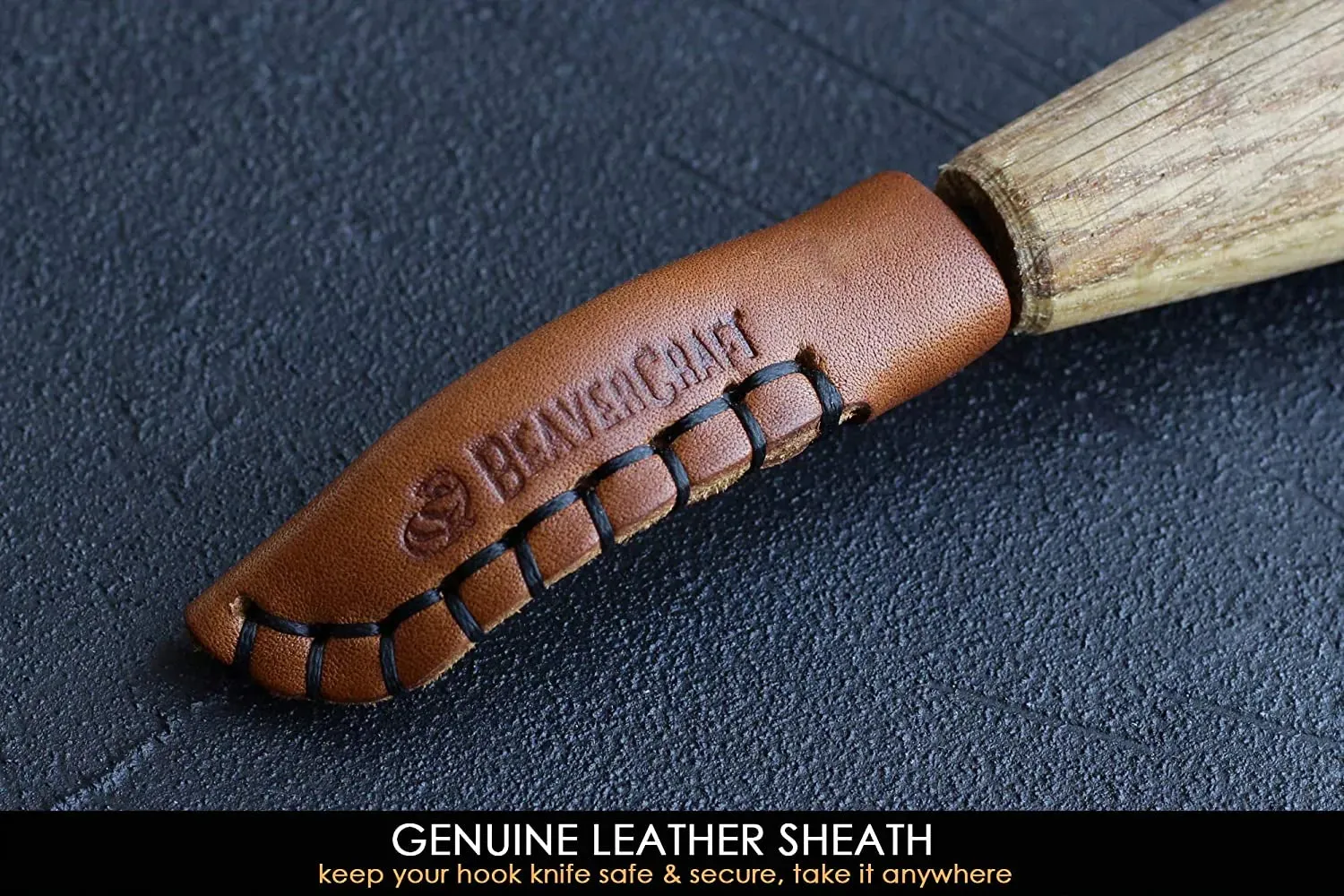 SK4S – Open Curve Spoon Carving Knife with Leather Sheath