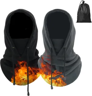 Ski Mask Fleece Thermal Balaclava Mens Women Cold Weather Absorbent Soft Headband with Drawstring Outdoor Working