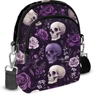 Skull Crossbody Purse for Women Casual Cell Phone Bag Waterproof Shoulder Bags Travel
