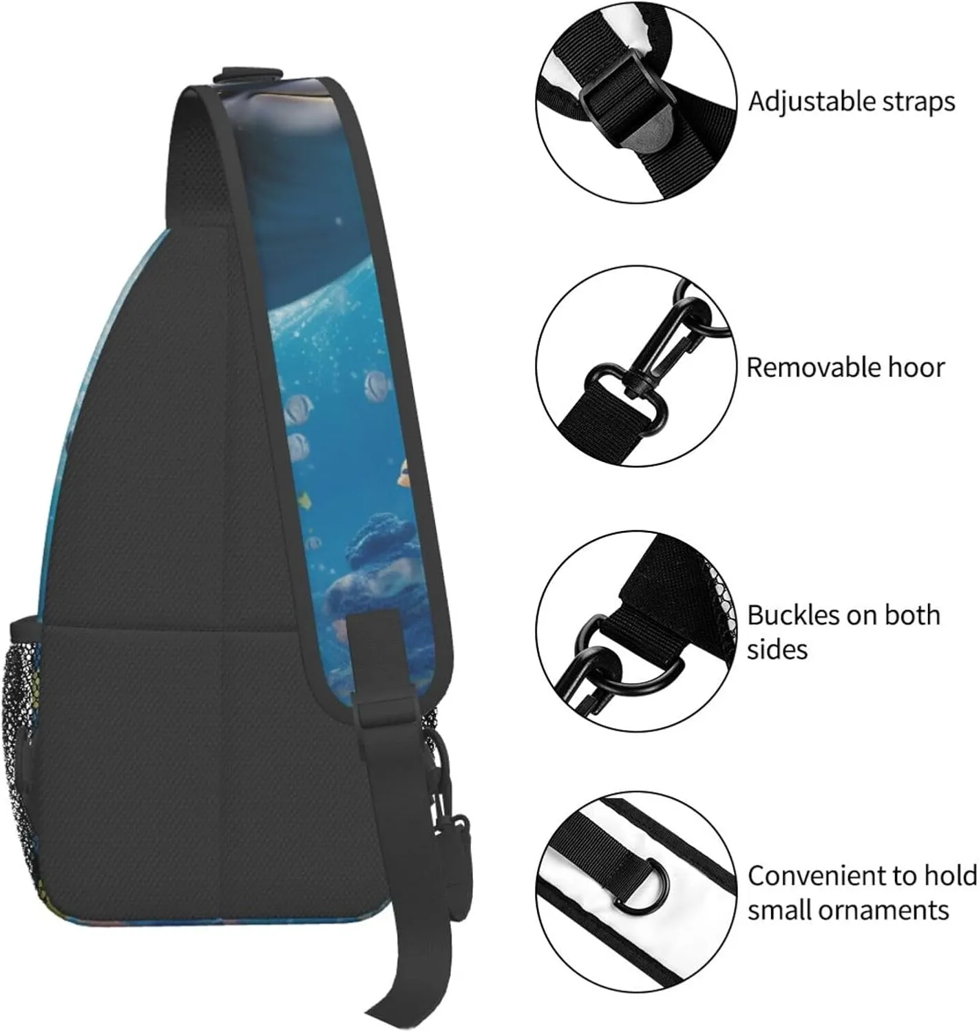 Sling Bag for Women Men Crossbody Bag Sling Backpack Cute Dolphin Cross Body Bag Adjustable Chest Bag