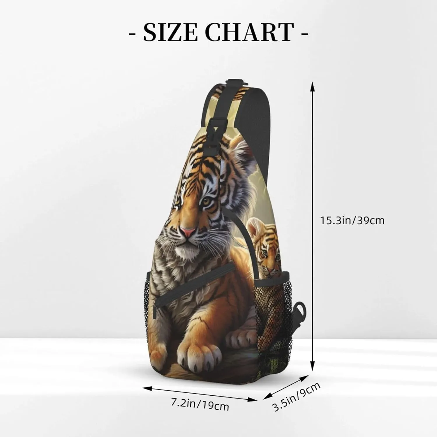 Sling Bag for Women Men Crossbody Bag Small Sling Backpack Jungle Tigers Cub Chest Bag Hiking Daypack