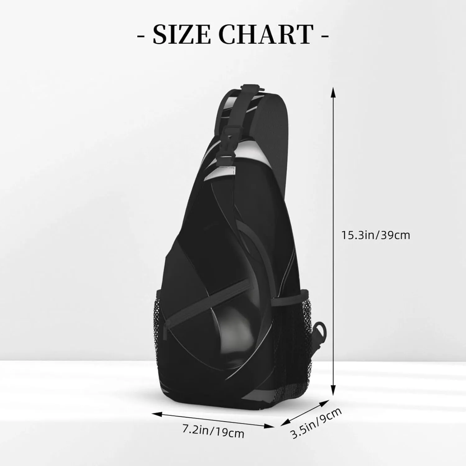 Sling Bag for Women Men Crossbody Bag Small Sling Backpack Piece of Black Ornament Chest Bag Hiking Daypack