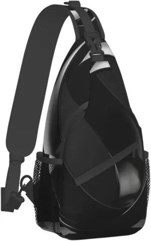Sling Bag for Women Men Crossbody Bag Small Sling Backpack Piece of Black Ornament Chest Bag Hiking Daypack