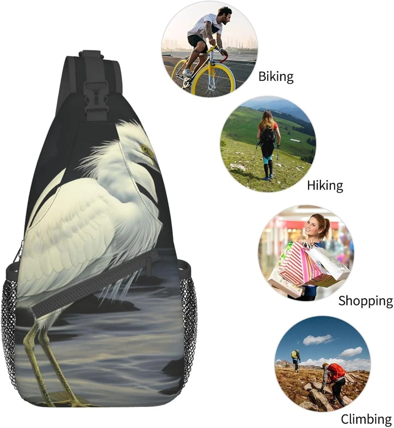 Sling Bag for Women Men Crossbody Bag Small Sling Backpack Walking by Water Chest Bag Hiking Daypack