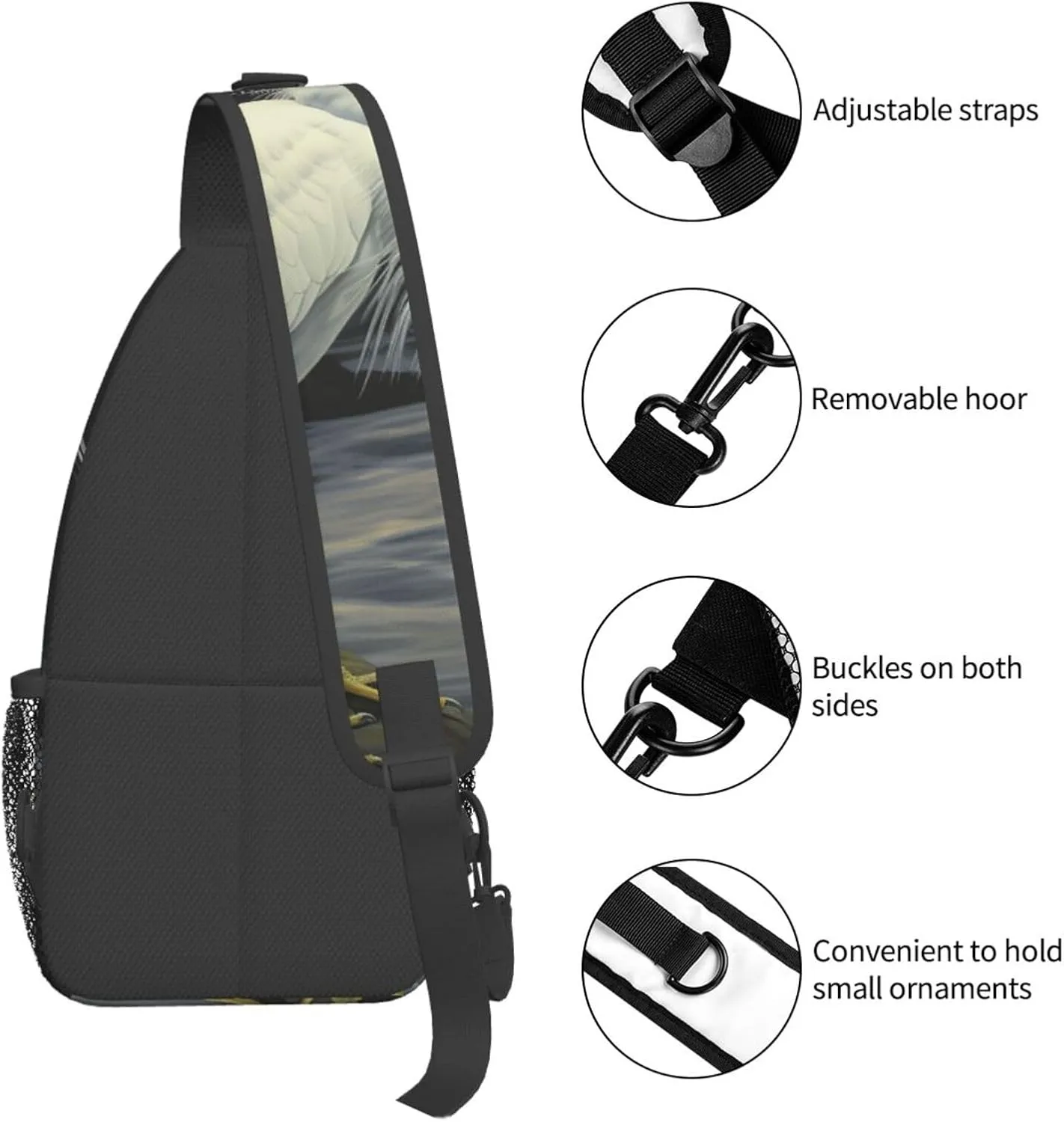 Sling Bag for Women Men Crossbody Bag Small Sling Backpack Walking by Water Chest Bag Hiking Daypack