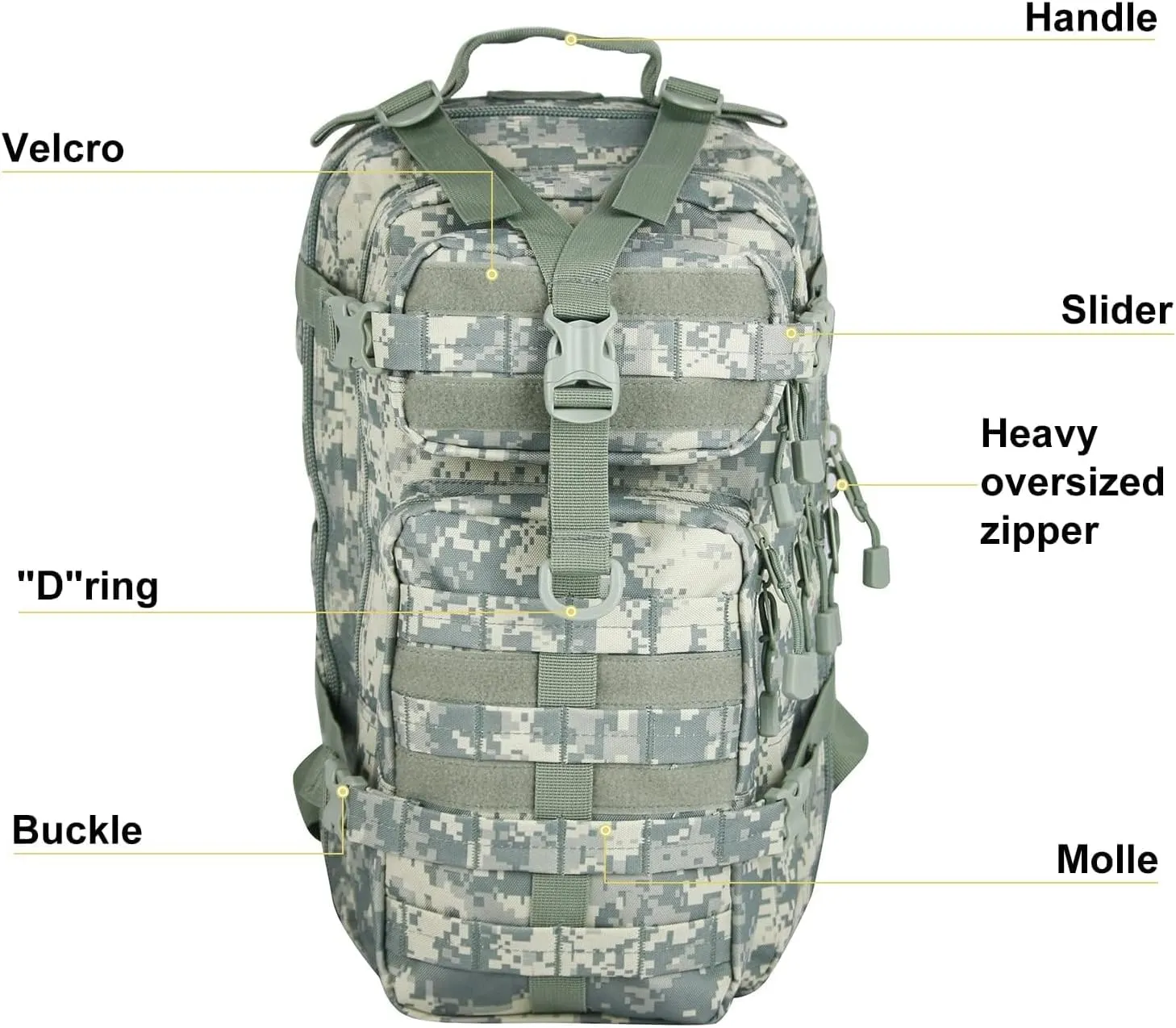 Small 30L Assault Backpack Military Tactical Backpack Tactical Bag for Outdoor Hiking Camping Travel Army Hunting Rucksack (ACU)