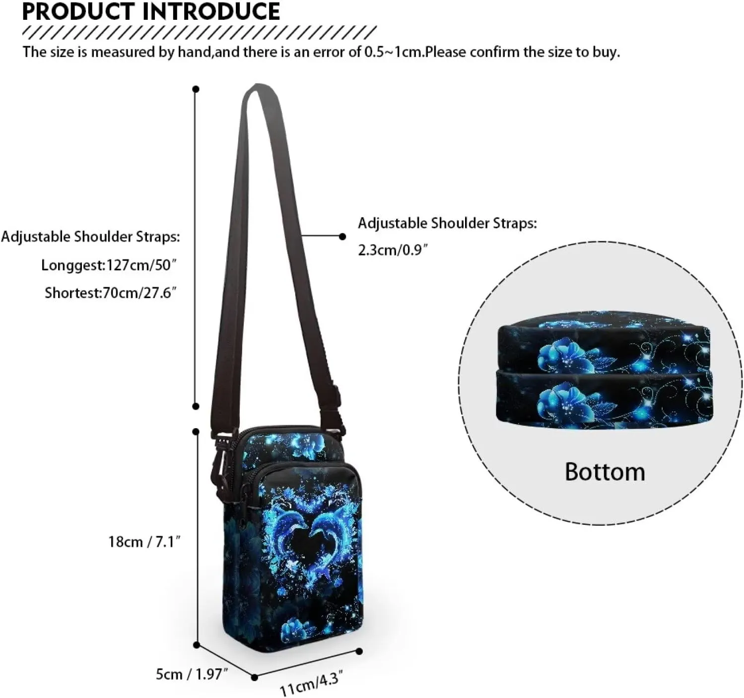 Small Cross Body Purse Trendy Phone Double Layer Shoulder Bags for Women Zip Messenger Bag