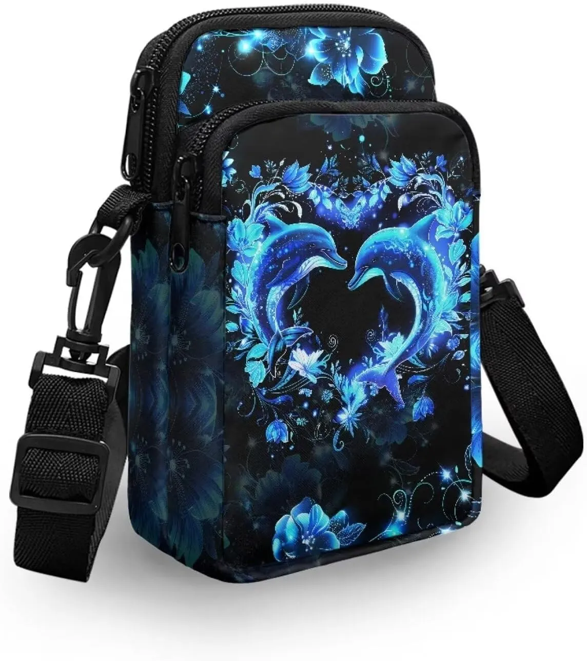 Small Cross Body Purse Trendy Phone Double Layer Shoulder Bags for Women Zip Messenger Bag