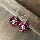 Small Dia De Los Muertos Beaded Earrings