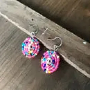 Small Dia De Los Muertos Beaded Earrings