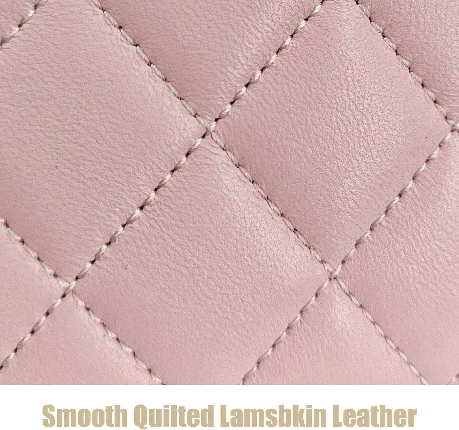 Small Genuine Leather Purse Quilted Crossbody Bag for Women, Mini Top-Handle Shoulder Handbag w/Gold Chain Strap